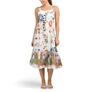 BELLAMBRA Made In Italy Conversational Print Midi Dress